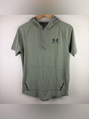 Under Armour Hooded Shirt Short Sleeve Gym Workout Green Men’s Small